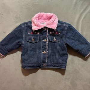 Please mum denim jacket with pink lining (size 12 M)